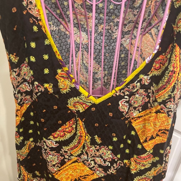 Free People Desert Flower Patched Maxi Dress Size XS Brown  Combo - Picture 3 of 5